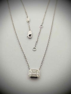 Emerald Echo - Illusion Cut Diamonds in Emerald Shape set in Pendent Necklace