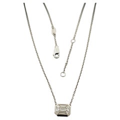 Emerald Echo - Illusion Cut Diamonds in Emerald Shape set in Pendent Necklace