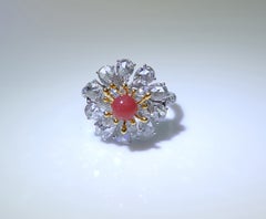 Empress of the Coral Dawn - Fine Queen Conch Pearl set in Designer Ring in 18K
