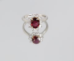 Flame VI – Spark - Fine Mozambique Ruby set with Round Rosecut Diamonds in 18K