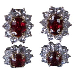 Ruby Whisper - Fine Mozambique Ruby set with Round Rosecut Diamonds in 18K