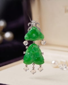 Handmade Unisex Artisan Pendant Necklace with Burmese Jade, Hong Kong