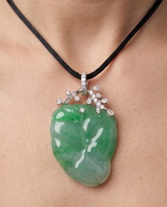 Jade birman de type A, fabriqué à la main à Hong Kong - Pendentif