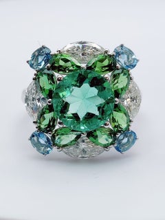 Verdant IV – Fusion - Designer Columbian Emerald Ring made with Diamonds & Gems