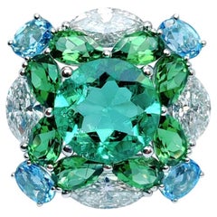 Verdant IV – Fusion - Designer Columbian Emerald Ring made with Diamonds & Gems