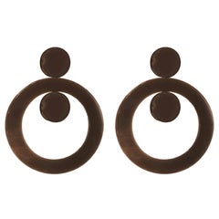 Fouche Art Deco Horn Hoop Earrings