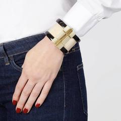 Fouche Horn Wood Peridot Cuff Bracelet