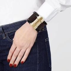 Fouche Horn Wood Ruby Cuff Bracelet