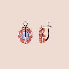 The Lake 14K Gold Coral, Demantoid Garnet and London Blue Topaz Earrings