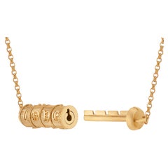 14K Yellow Gold Love Combination Lock Pendant Necklace