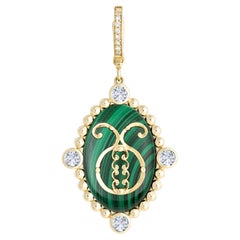 Heavenly Vices 14K Gold Taurus Zodiac Pendant with Diamonds & Malachite
