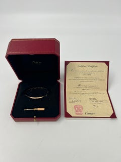 Pre Owned Cartier Love Bracelet Small Model Full Diamond 10PD Rose Gold 17 2018