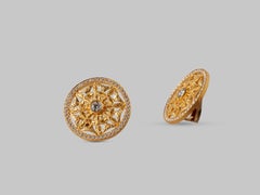 Istanbul Diatrita Earrings 24 Karat Pure Gold with Diamonds