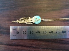 Ana De Costa Jade Tsavorite 18K Yellow Gold Art Deco Style Drop Pendant