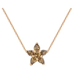 Ana de Costa 18K Rose Gold Cognac Diamond Flower Pendant, 0.45ct