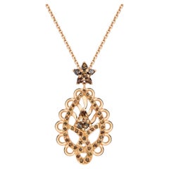 Ana de Costa 18K Rose Gold Cognac Diamond Paisley Pendant, 1.45ct