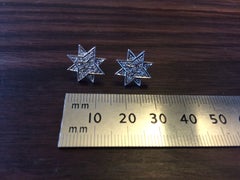 Ana De Costa Platinum White Diamond Star Stud Earrings.