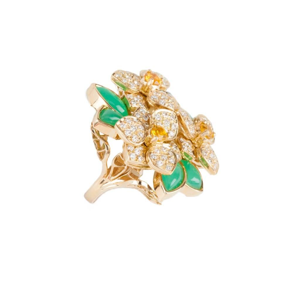 This is a Van Cleef and Arpels Yellow Saphir , diamond and Jade ring.