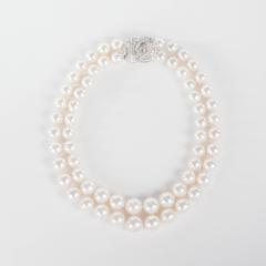 Superbe collier en platine avec perles des mers du Sud et diamants Van Cleef & Arpels