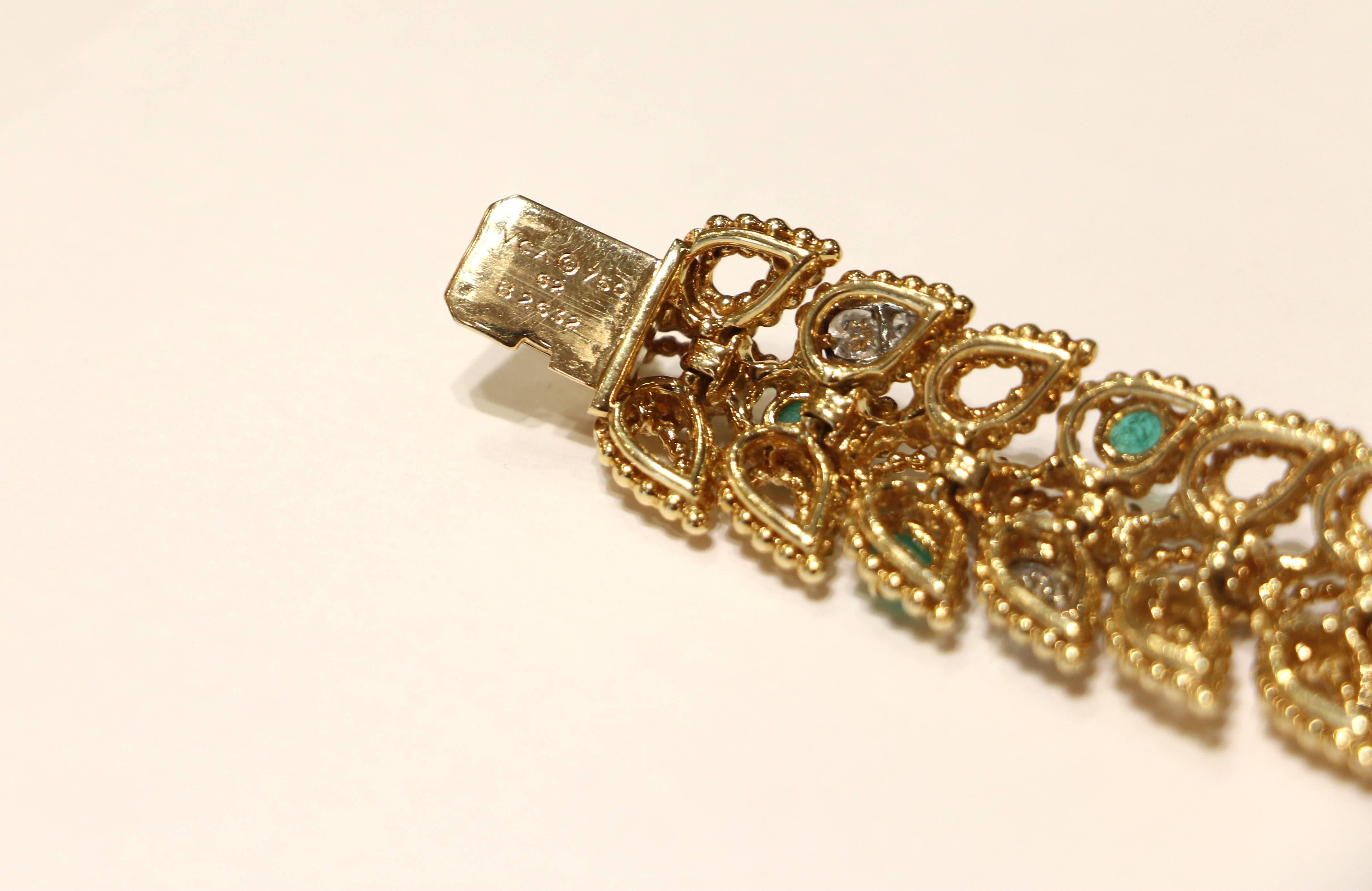 Women's 1960s  Van Cleef & Arpels Paris Gem Gold Bracelet For Sale