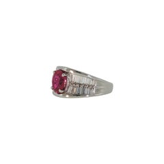 Natural 2.26ct Eye Clean Burmese Ruby Ring With 1.40ctw Diamond Accents Platinum