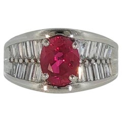 Natural 2.26ct Eye Clean Burmese Ruby Ring With 1.40ctw Diamond Accents Platinum