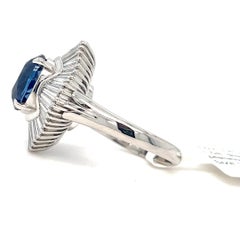 Natural Ceylon 3.07ct Sapphire With 1.08ctw Diamond Accents In A Platinum