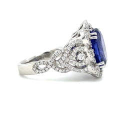 LeVian "Blueberry" 4.5Ct Oval Tanzanite & .75 Diamond (VS2/SI1) Ring In Platinum