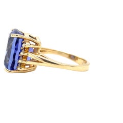 8ct Natural Tanzanite & 1/3ctw Natural Diamonds 14kt Yellow Gold Size 5.5
