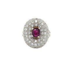 Natural 1.18ct GIA Certified Ruby Ring With 1ctw Diamond Accents In 18kt Gold