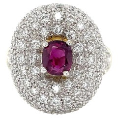 Natural 1.18ct GIA Certified Ruby Ring With 1ctw Diamond Accents In 18kt Gold