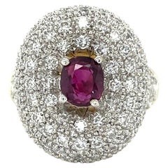 Natural 1.18ct GIA Certified Ruby Ring With 1ctw Diamond Accents In 18kt Gold