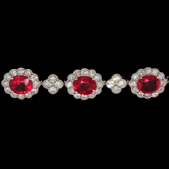 Natural 5.62 ct Ruby and 2.85 ctw Diamond Bracelet Set in 18K White Gold