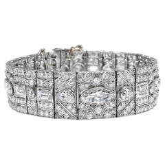 Bracelet Art déco somptueux en platine et diamants de 23,75 carats, vers 1930