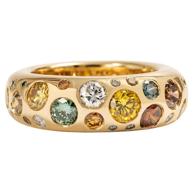 Cartier Vintage Cartier Ring with 2.40 ct Coulored Diamonds in Gold, Paris 1993 & Later