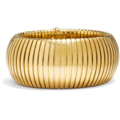 Stunning "Tubogas" Bracelet in High-Carat Gold, BVLGARI, Italy c. 1985