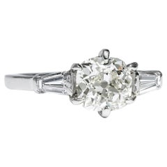 1.44 ct Old Mine Cut Diamond Platinum Ring, Van Cleef & Arpels, Paris c. 1955