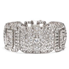 Bracciale con diamanti da 14,10 carati in platino di Léon Tcherkassy, Parigi, 1930 circa