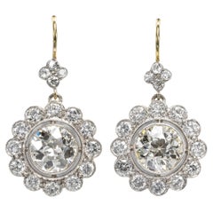 Earrings with 10.35 Ct “Old European Cut” Diamonds, c. 1985