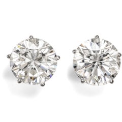 Stunning Brilliant-Cut Solitaire Earrings with 12.50 ct Diamonds, c. 1995