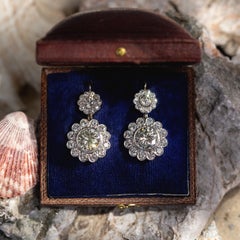 Ohrringe mit modernen und antiken Diamanten (9,70 Karat), um 1900/um 1985