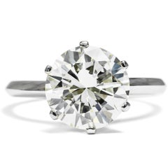 Timeless 3.63 Diamond Solitaire Ring in Platinum, from our Workshop