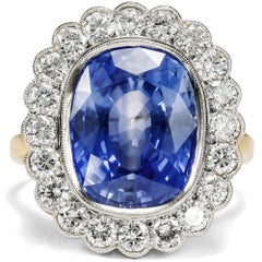 Striking Ceylon Sapphire and Diamond Ring, From Our Workshop