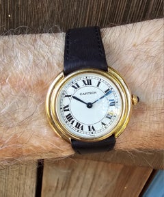 Montre Cartier Paris Vendôme GM 33 mm, en or 18 carats, à remontage manuel, vers 1973-1979