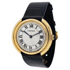 Cartier Paris Vendome Automatic Watch 33mm., 18K Vintage buckle, Circa 1975-80