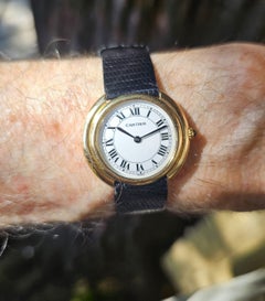 Cartier Paris Vendome Automatic Watch 33mm., 18K Vintage buckle, Circa 1975-80