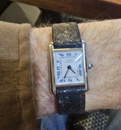 Cartier Paris Must Sterling Silver Ladies Tank Watch, Quartz , Circa 1990's
