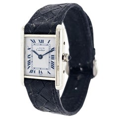 Cartier Paris Must Sterling Silver Ladies Tank Watch, Quartz , Circa 1990's