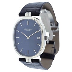 Patek Philippe 3930A stainless steel Ellipse Blue Sunburst Dial, Circa 1985