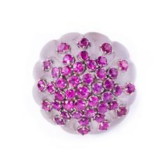 Rock Crystal and Pink Sapphire Important Ring